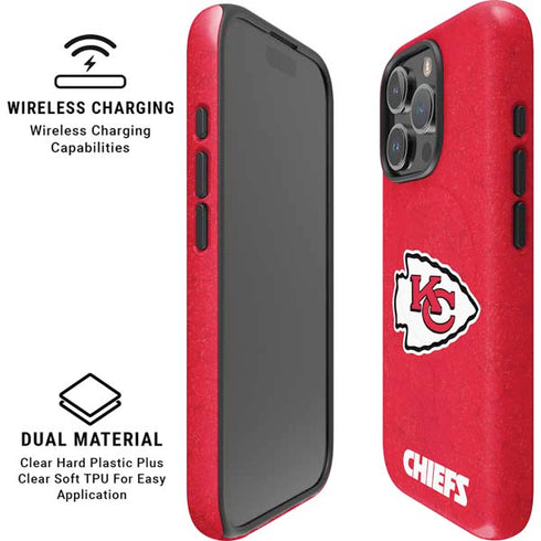NFL Kansas City Chiefs Distressed iPhone 16 Pro Magsafe Impact Case